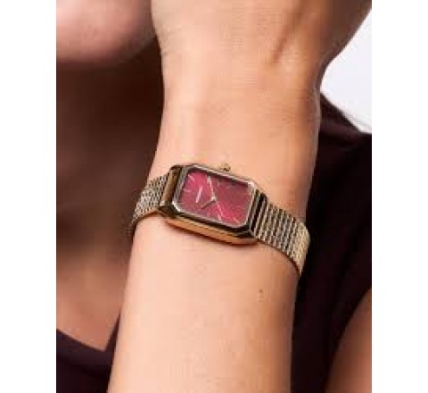 RELOJ RADIANT CAJA Y ARMIS DORADO CUADRADO RA700204