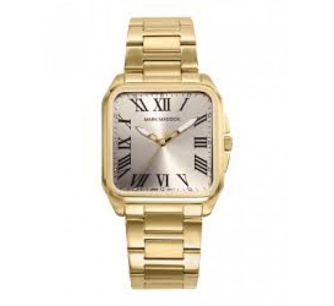 RELOJ MARK MADDOX CAJA Y ARMIS ACERO DORADO HM0153-22