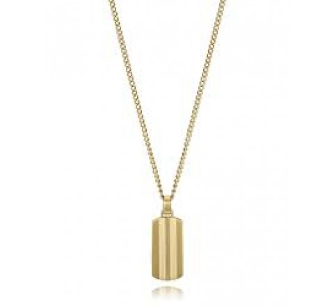 COLLAR VICEORY ACERO DORADO CON PLACA 14343C01012