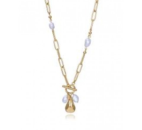 COLLAR VICEROY ACERO DORADO Y PERLAS NATURALES 14284C01012