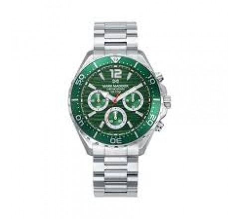 RELOJ MARK MADDOX ACERO ESFERA Y BISEL VERDE HM1040-65