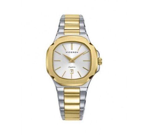 RELOJ VICEROY CAJA Y ARMIS BICOLOR DORADO 45110-87