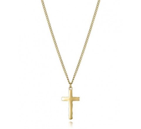 COLLAR VICEROY ACERO DORADO CON CRUZ LISA 14342C01012