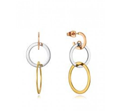 PENDIENTES VICEROY ACERO BICOLOR DORADO LARGOS 75313E01019