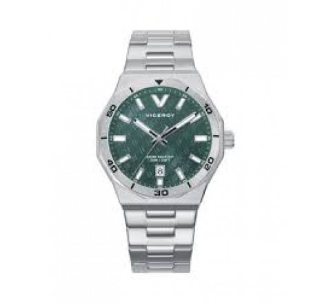 RELOJ VICEROY CAJA Y ARMIS ACERO ESFERA VERDE 45125-67