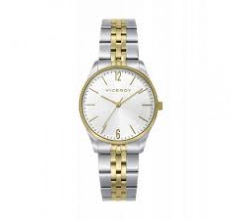 RELOJ VICEROY CAJA Y ARMIS ACERO BICOLOR DORADO 41174-85