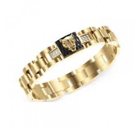 PULSERA GUESS ACERO DORADO CABEZA PANTERA JUMB06087JWYGT-U