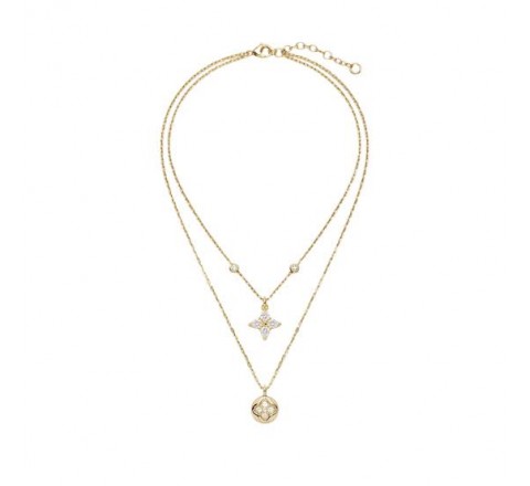 GARGANTILLA GUESS ACERO DORADO DOBLE JUBN06468JWYGT-U