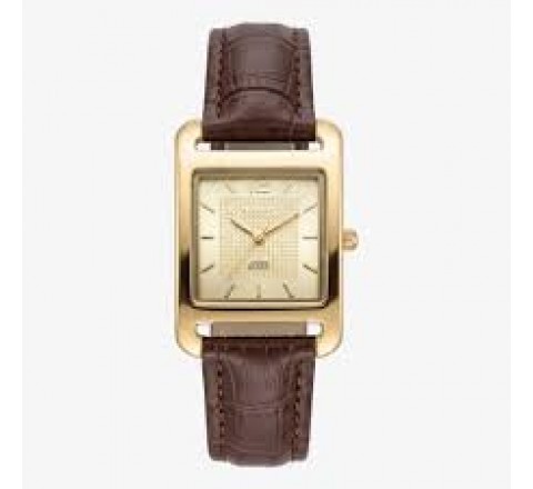RELOJ RADIANT CAJA DORADA CORREA PIEL MARRON RA711205