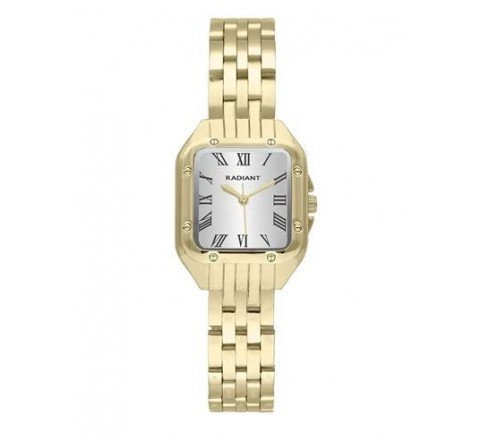 RELOJ RADIANT CAJA Y ARMIS DORADO CUADRADO RA686202