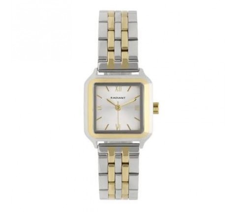 RELOJ RADIANT CAJA Y ARMIS BICOLOR DORADO CUADRADO RA687202