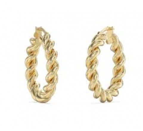 PENDIENTES GUESS ACERO DORADO ARO TORCIDO JUBE06428JWYGT-U