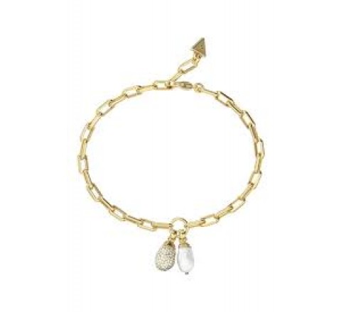 PULSERA GUESS ACERO DORADO PERLA CIRCONITAS JUBB06478JWYGS