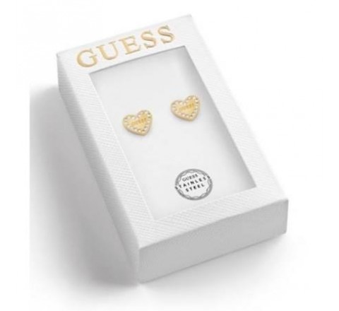 PENDIENTES GUESS ACERO DORADO CORAZON CIRCO JOBE06001JWYGT-U