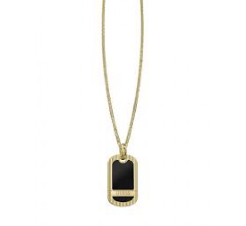 COLLAR GUESS ACERO DORADO PIEDRA NEGRA JUMN06097JWYGBKT-U
