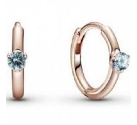 PENDIENTE PANDORA 289304C02 AROS ROSADO AGUAMARINA