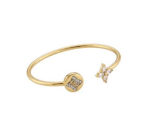 PULSERA GUESS ACERO DORADO RIGIDA CIRCONITAS JUBB06472JWYGS