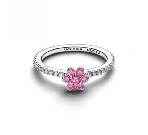ANILLO PANDORA PLATA FLOR BRILLANTE ROSA Nº12 194499C02-52