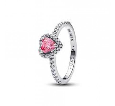 ANILLO PANDORA PLATA CORAZON ROSA Nº10 198421C03-50