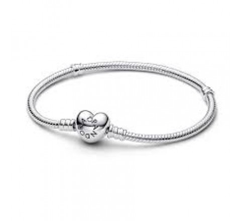 PULSERA PANDORA PLATA BROCHE CORAZON 18CM 594594C00-18