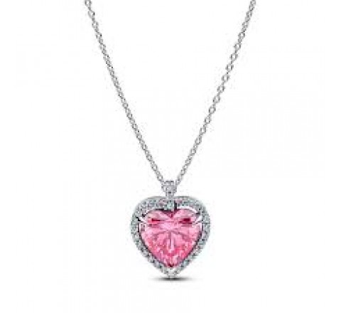 GARGANTILLA PANDORA PLATA CORAZON ROSA 394414C01-45