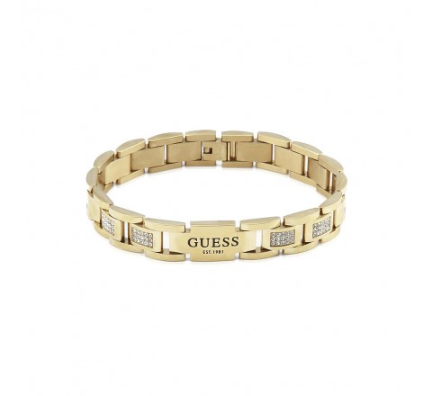 PULSERA GUESS ACERO DORADO Y CIRCONITAS JUMB01342JWYGT-U