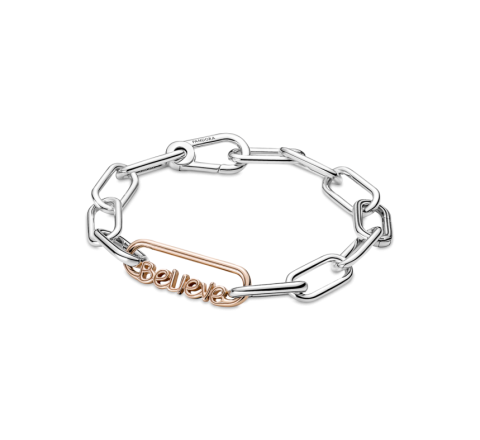 LINK PANDORA ME PALABRA BELIEVE PLATA ROSADA 789667C00