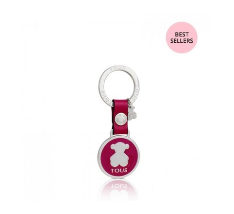 LLAVERO TOUS CIRCLE BEAR PLATE FUCSIA 495970258