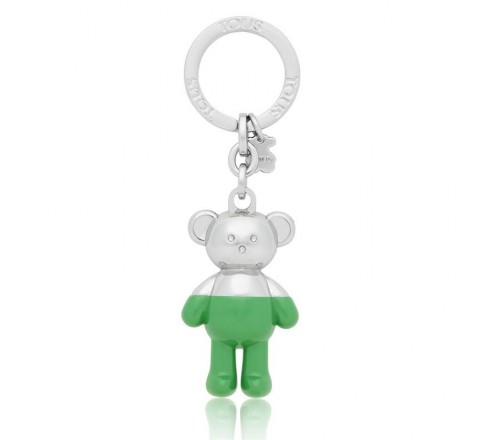 LLAVERO TOUS METAL TEDDY BEAR PLATA-VERDE 2001667439