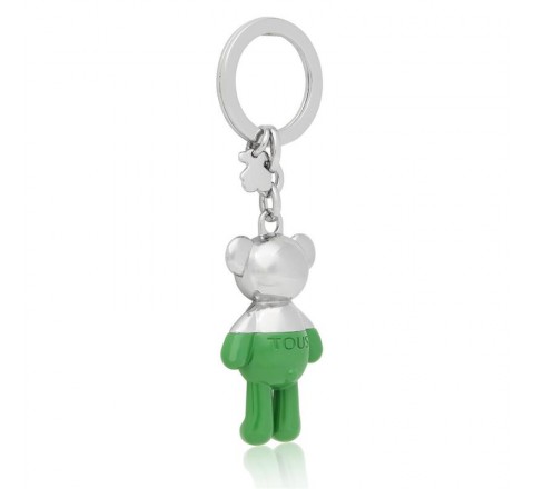 LLAVERO TOUS METAL TEDDY BEAR PLATA-VERDE 2001667439