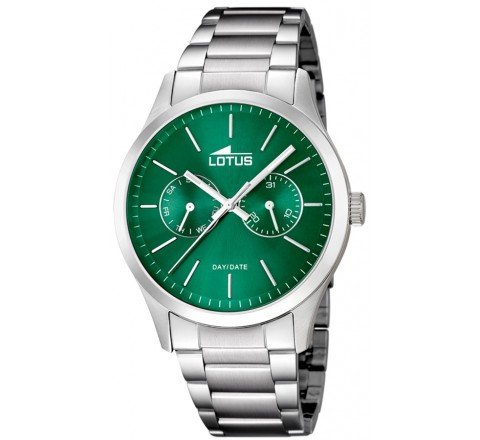 RELOJ LOTUS CAJA Y ARMIS ACERO ESFERA VERDE 15954/E
