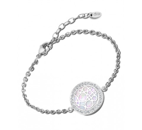 PULSERA LOTUS ACERO REDONDO NACAR CIRCONITAS LS2179/2/1