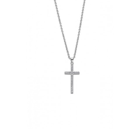 COLLAR LOTUS STYLE ACERO CIRCONITAS CRUZ LS1942-1/1