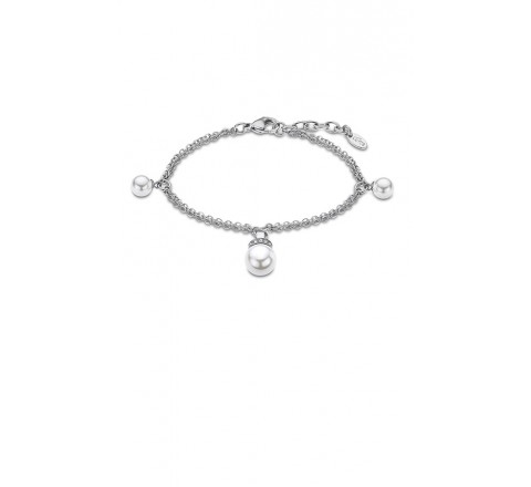 PULSERA LOTUS ACERO Y PERLAS  LS2021/2/1