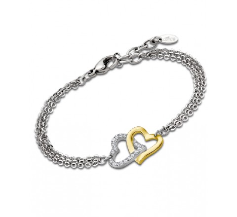 PULSERA LOTUS STYLE ACERO BICOLOR CORAZONES LS2117/2/1 
