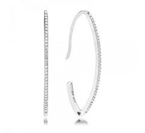 PENDIENTES PANDORA PLATA ARO OVALADO CIRCONITAS 297691CZ