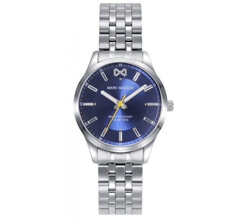 RELOJ MARK MADDOX CAJA Y ARMIS ACERO ESFERA AZUL MM0136-37