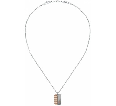 COLLAR MASERATI ACERO PLACA 22,5CM BICOLOR JM222AVD01