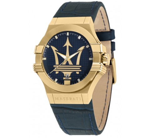 RELOJ MASERATI PIEL AZUL CAJA ACERO DORADO R8851108035