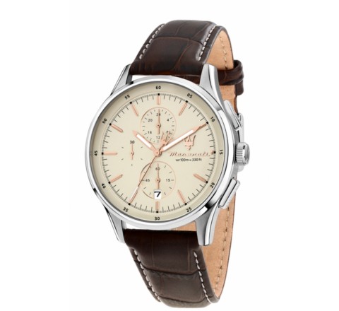 RELOJ MASERATI 42MM SORPASSO CUERO MARRON CRONO R8871624010