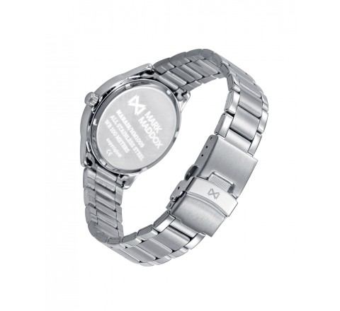 RELOJ MARK MADDOX CAJA Y ARMIS ACERO ESFERA BLANCA MM1009-03