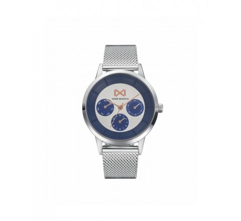 RELOJ MARK MADDOX CAJA Y ARMIS ACERO ESFERA AZUL MM7126-37