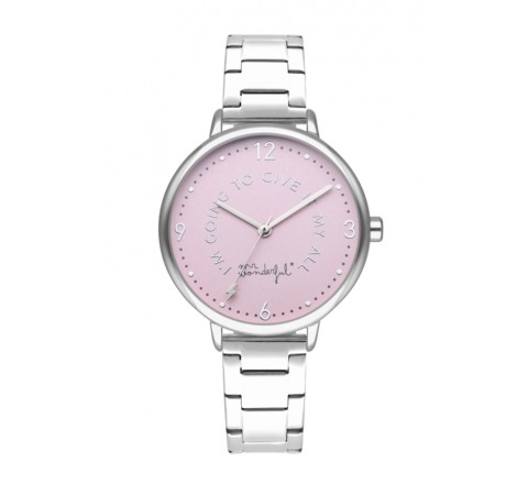 RELOJ MR WONDERFUL WR10101 ACERO ESFERA ROSA