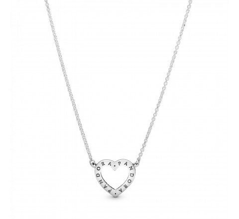 GARGANTILLA PANDORA PLATA CORAZON CIRCONITAS 590534CZ-45