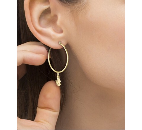 PENDIENTES ACERO LACOSTE AROS DORADO  2040376