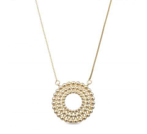 COLLAR LUXENTER NF111Y99900 PLATA CHAPADA CIRCULO BOLITAS