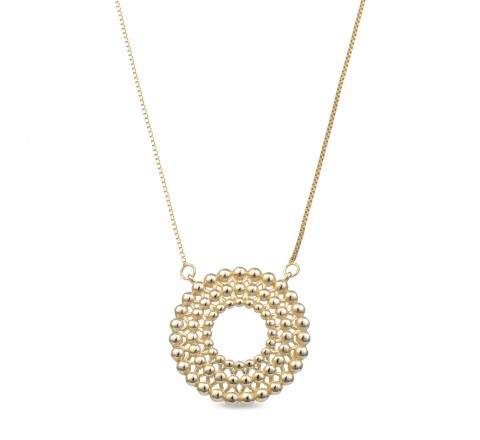 COLLAR LUXENTER NF111Y99900 PLATA CHAPADA CIRCULO BOLITAS