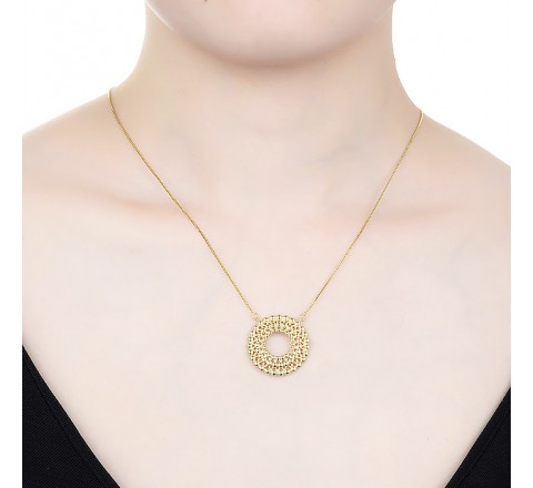 COLLAR LUXENTER NF111Y99900 PLATA CHAPADA CIRCULO BOLITAS