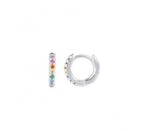 PENDIENTES PLATA ARO MULTICOLOR 10MM PE4801/24