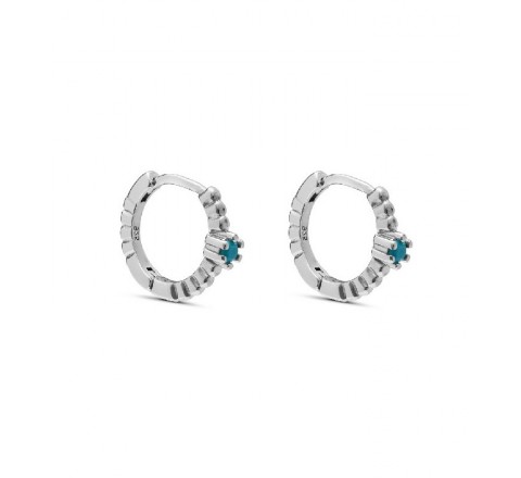 PENDIENTES PLATA ARO CIRCONITA AZUL PE6020/18